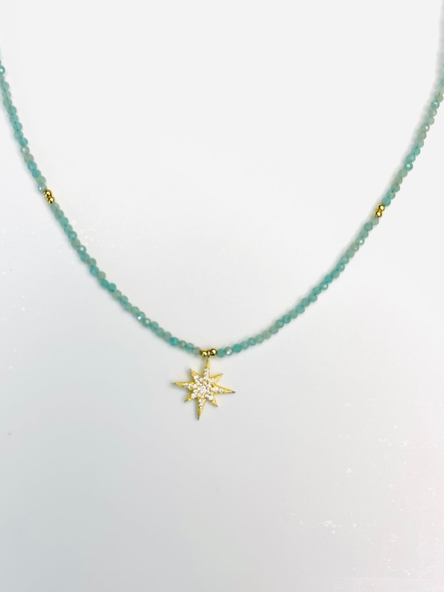 Collar Piedras Trquesas Pendant Forma De Estrella