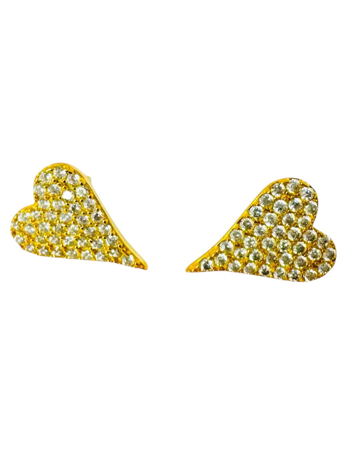 Aretes Pave Plata 925, Chapada en Oro