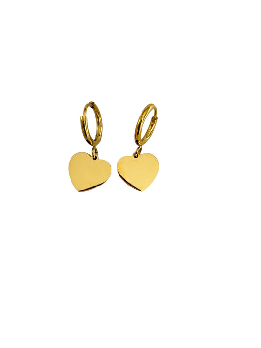 Aretes Con Corazón Colgado